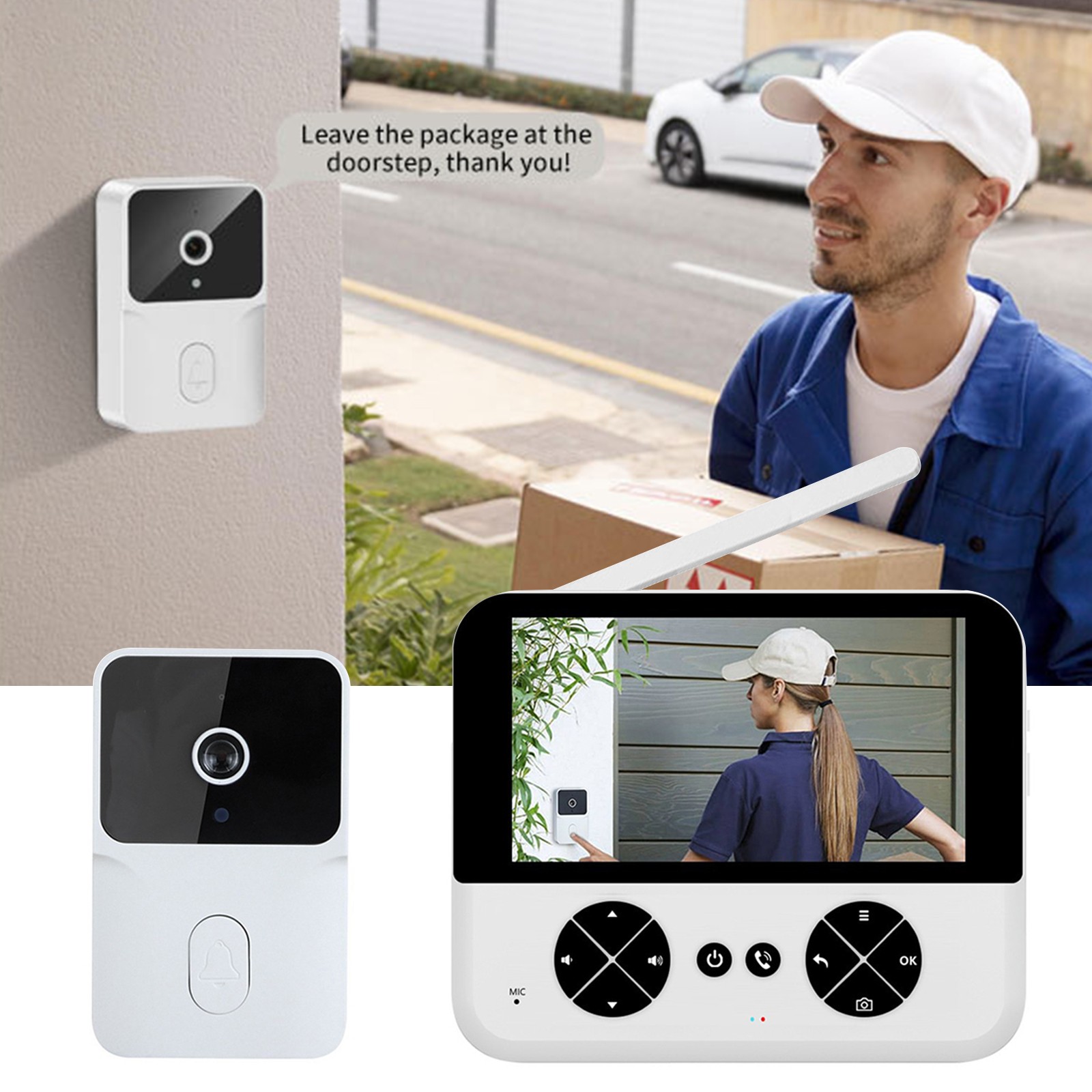 Smart Wireless Video Doorbell Phone Security Camera Door Bell Ring 2.4G Intercom