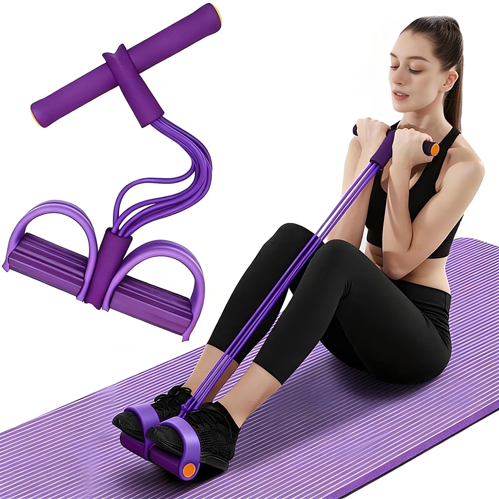 Multifunction Tension Rope, 6Tube Elastic Yoga Pedal Puller Resistance Band, ...