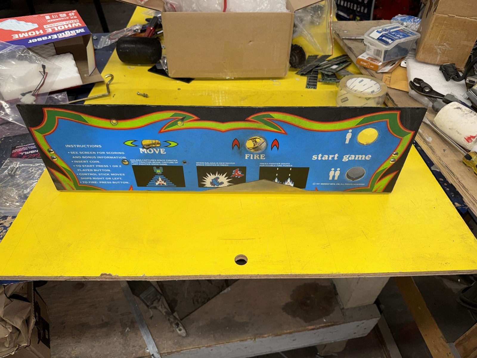 Midway Galaga Arcade Control Panel With Wiring Harness