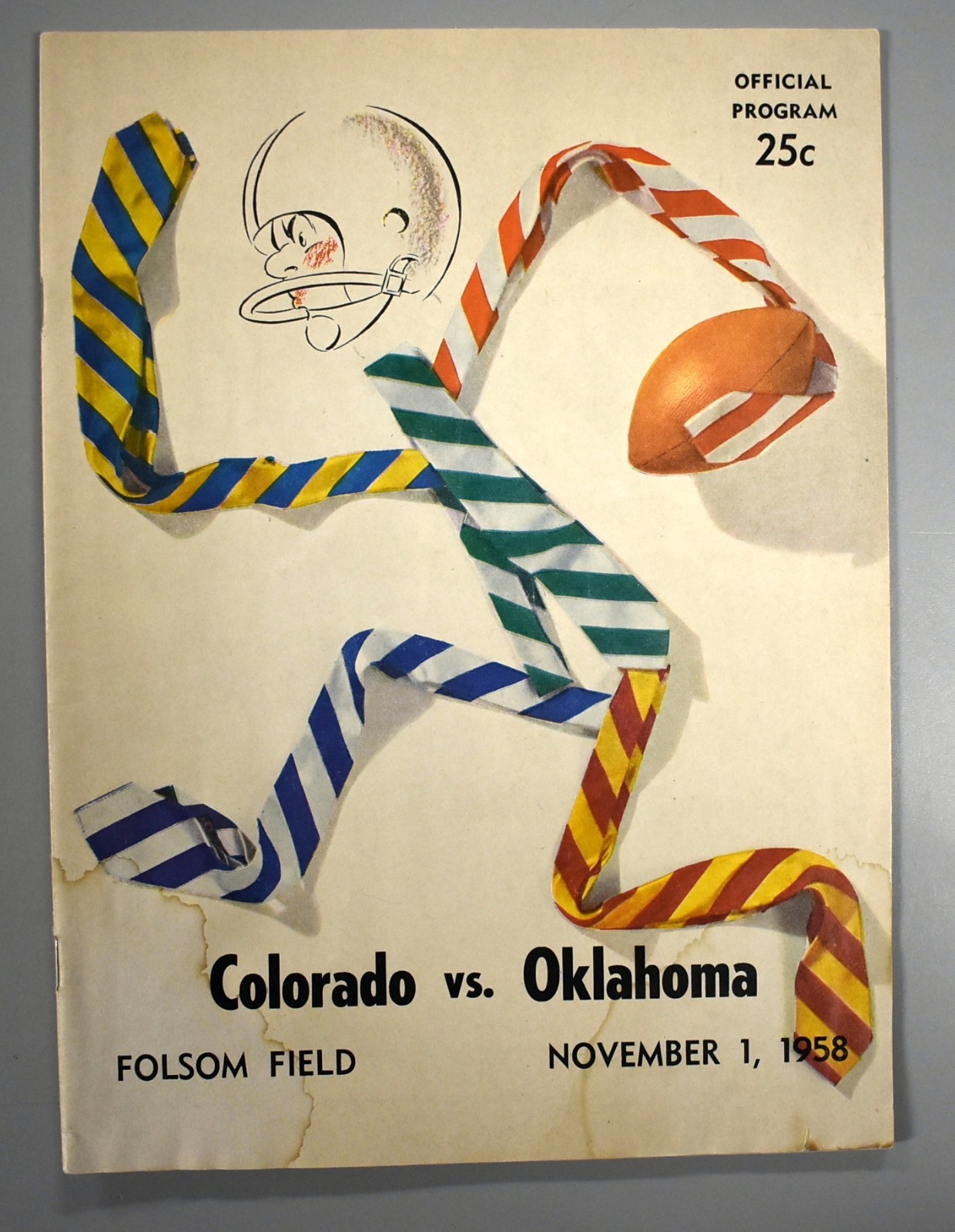 University Of Colorado vs Oklahoma November 1st 1958 Official Game Program
