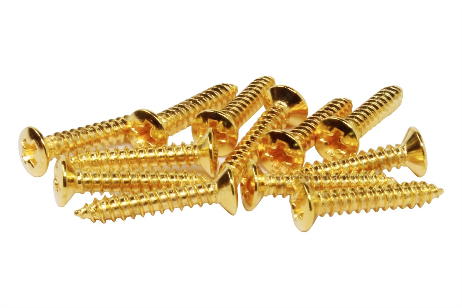 #3 x 5/8" Phillips Oval Head Wood Screw - misc guitar hardware - Gold