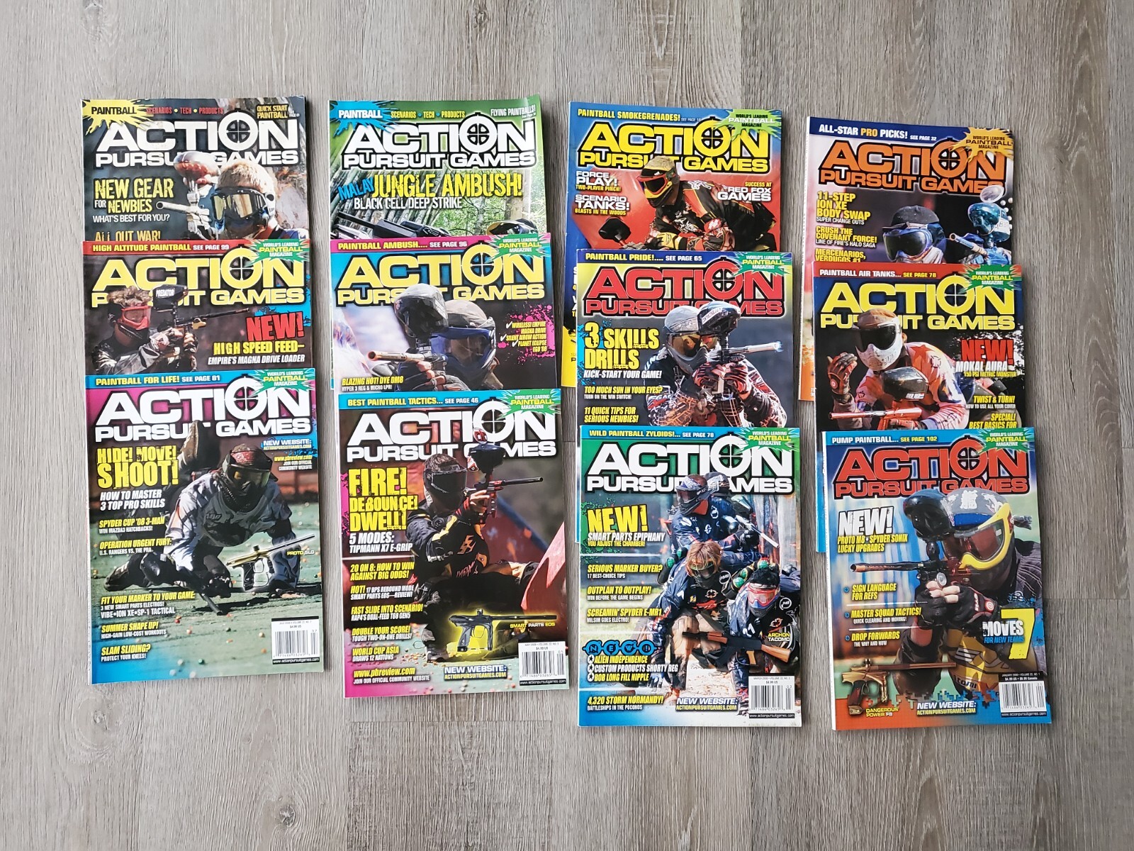 Priced To Sell 2008 Full Set Action Pursuit Games APG Paintball Magazine 12 issu