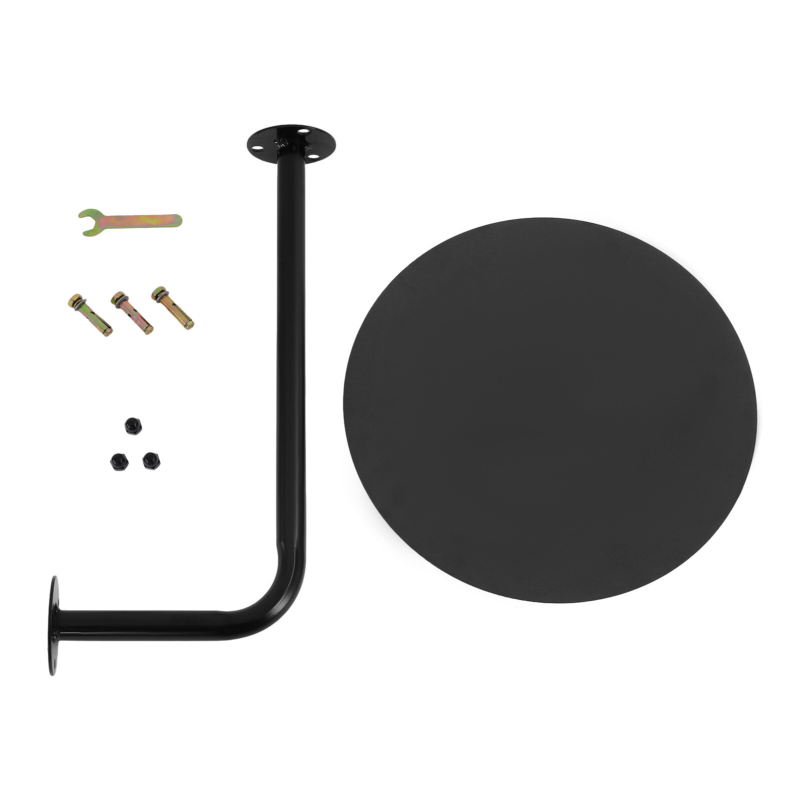Wall-Mounted Round Bar Table, Black Iron Coffee Table, Space-Saving