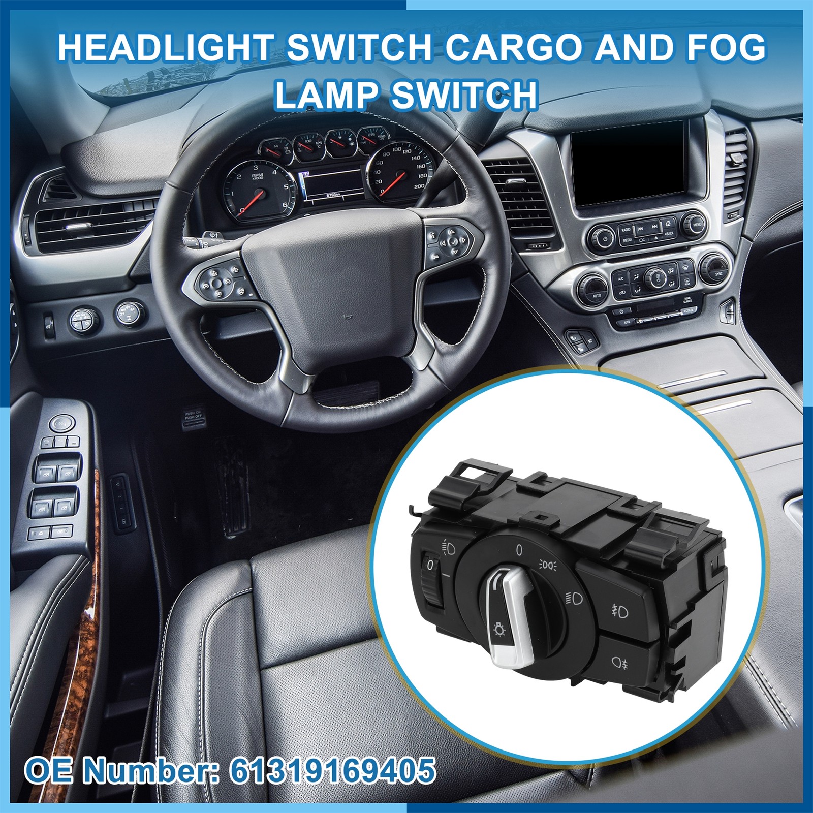 Headlight Switch No.61319169405 Fog Light Control Switch for BMW 128i