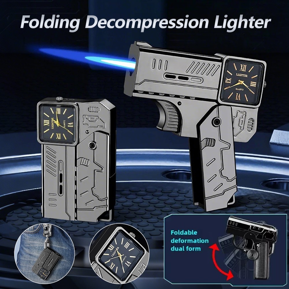 Multifunctional Folding Lighter with Dial Dual-form Decompression GyroGunLighter