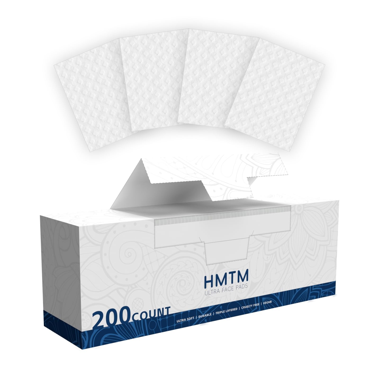 Cotton Pads, 100% Pure and Lint Free, 200 Count, Rounds White