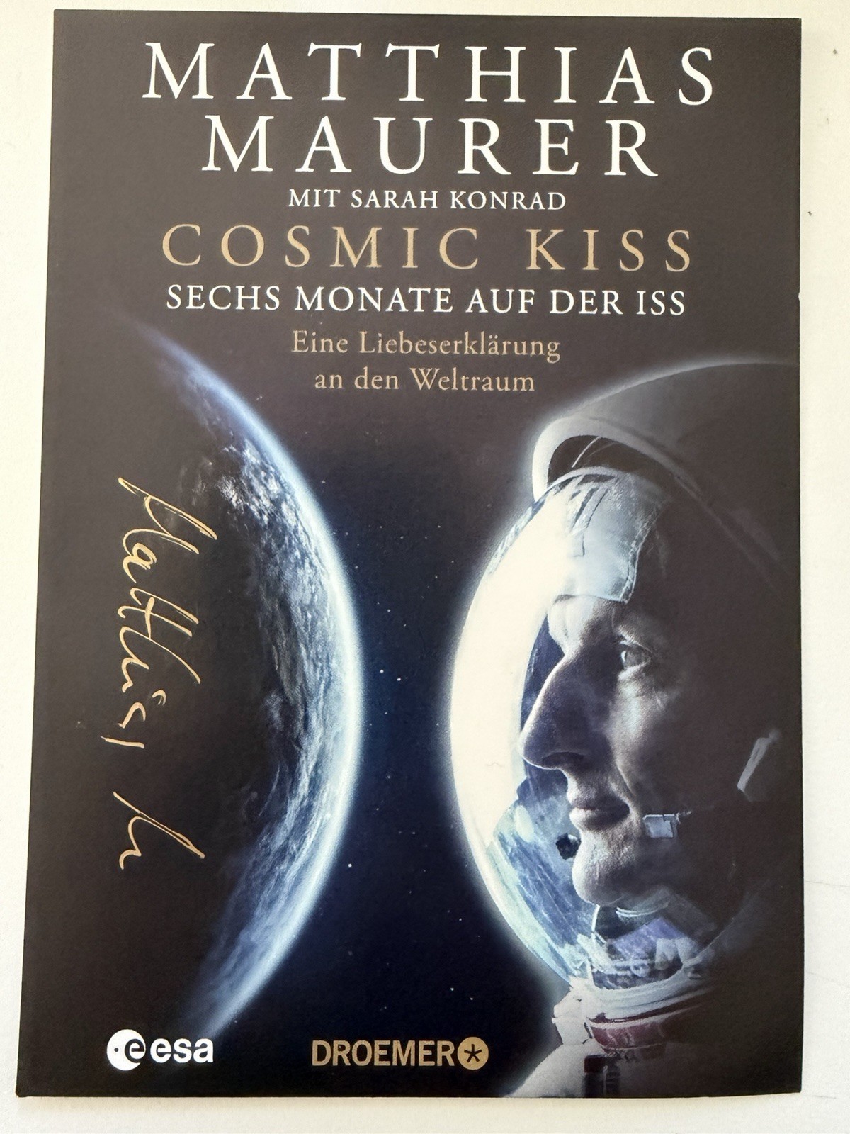 Hand signed postcard autograph card * Matthias Maurer * German astronaut ESA RARE
