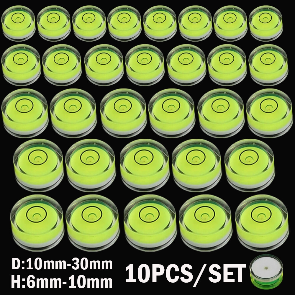 10PCS/Set Precision Round Bubble Level Mini Spirit Level DIY Measuring Tool Kit