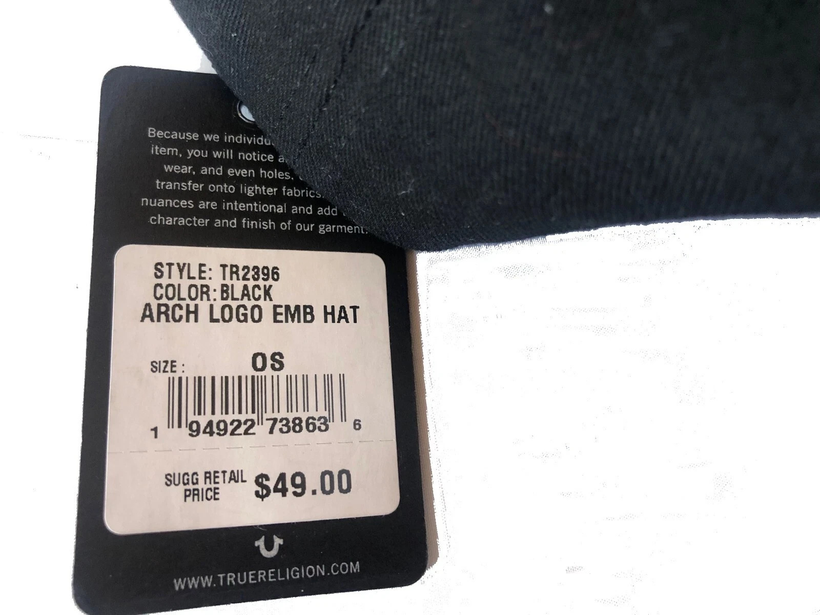 New True Religion Ruby Black Hat Cap Adjustable $59.00