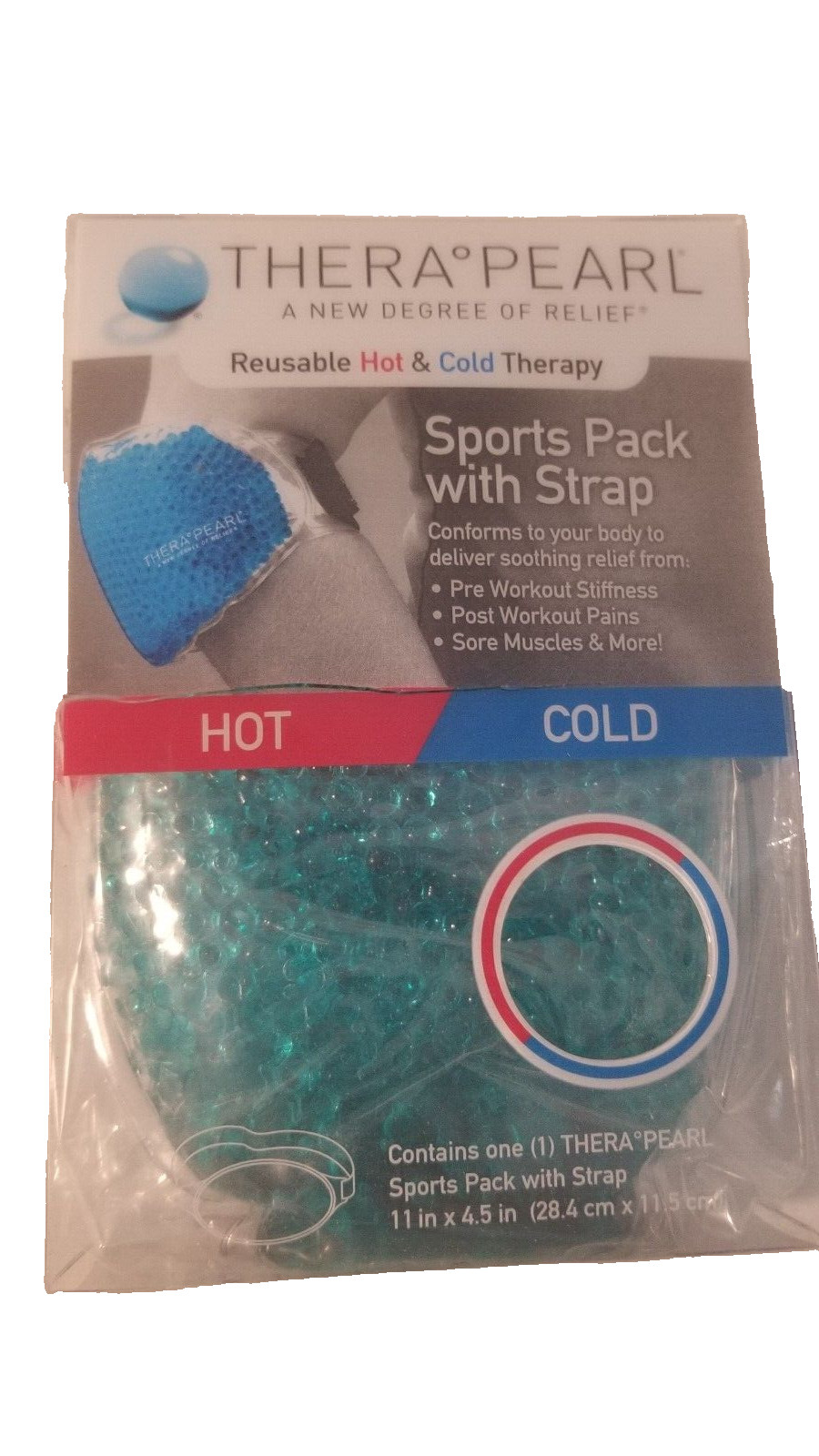 THERA°PEARL Reusable Hot Cold Contour Oval Therapy Pack with Strap- NEW