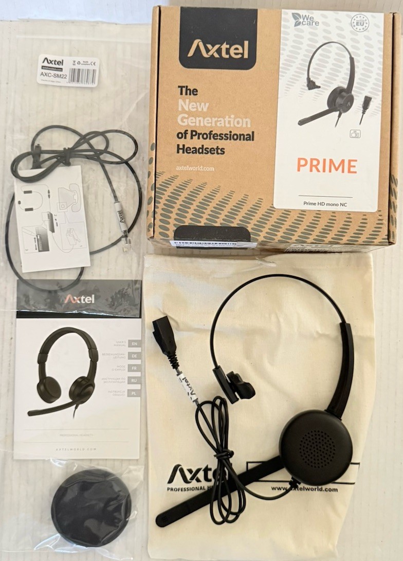 Axtel Prime HD Mono NC Headset with AXC-SM22 Quick Disconnect Cable