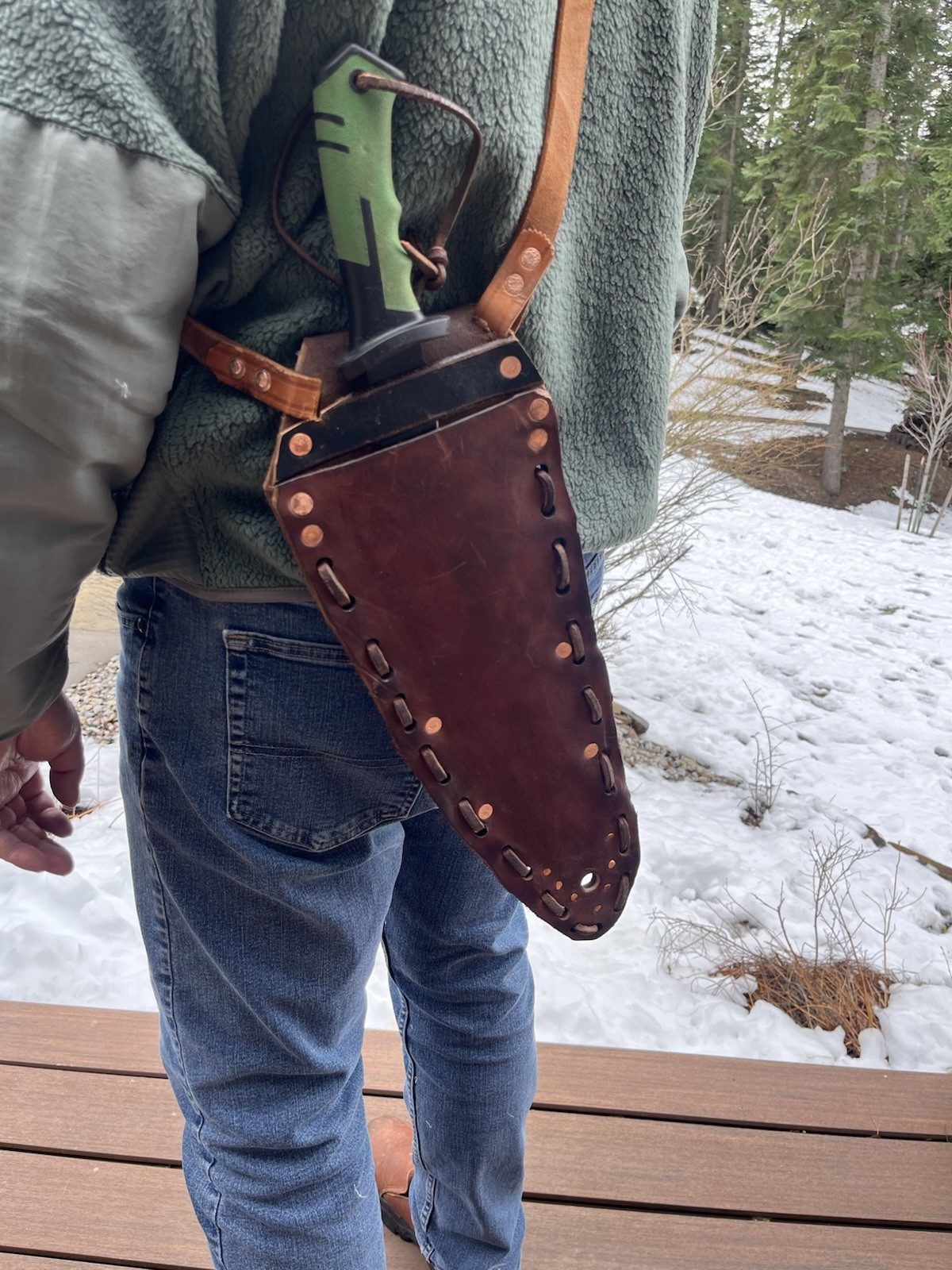 BUSH MACHETE HOOYMAN 0320 w/ Custom Leather Sheath 14.25" Blade