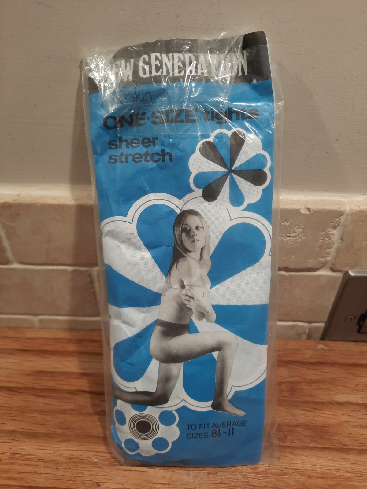 Vtg 70s New Generation One Size Tights Sheer Stretch 100% Nylon Made in England