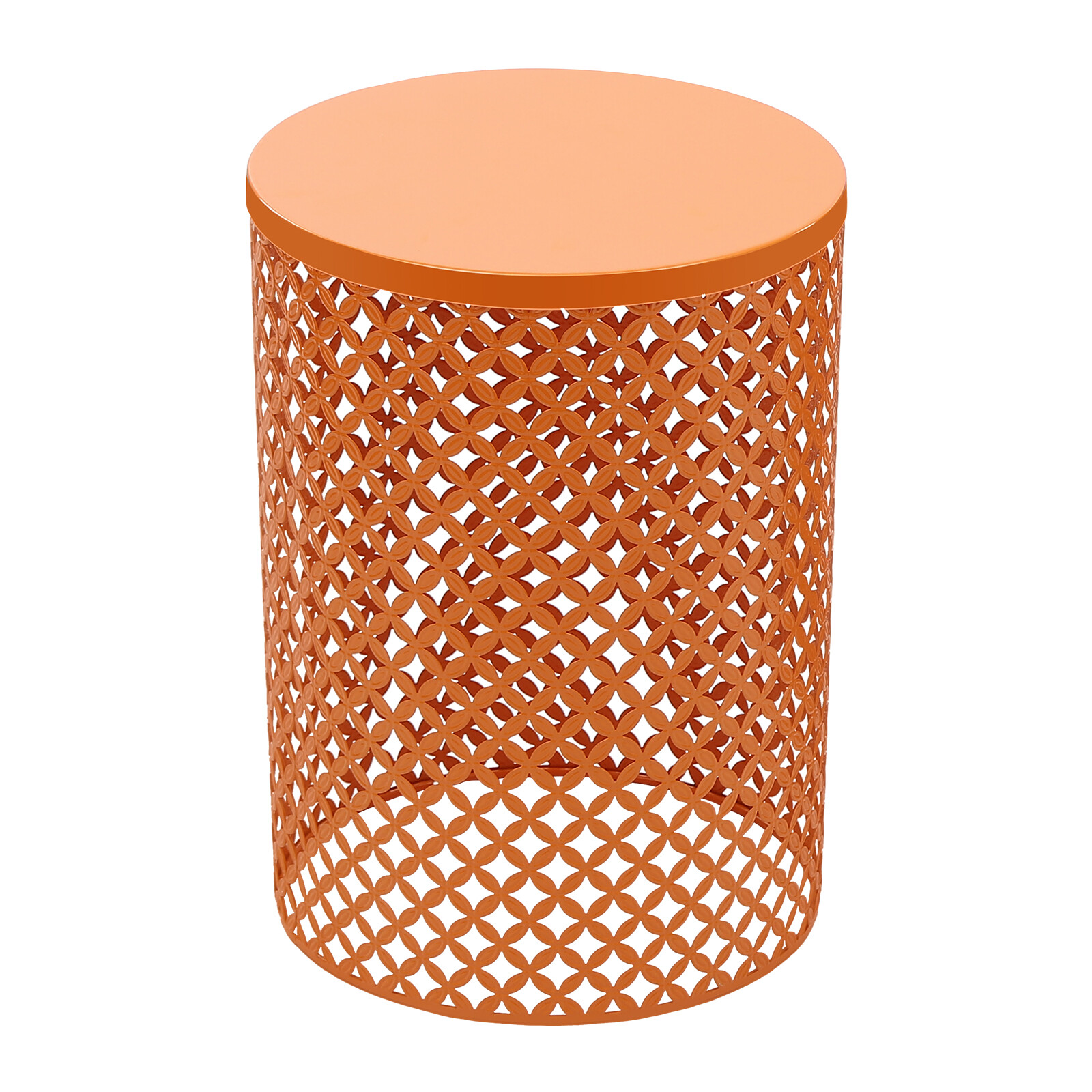 2Pcs Indoor/Outdoor Side Table, Metal Frame Accent Table, Modern End Table