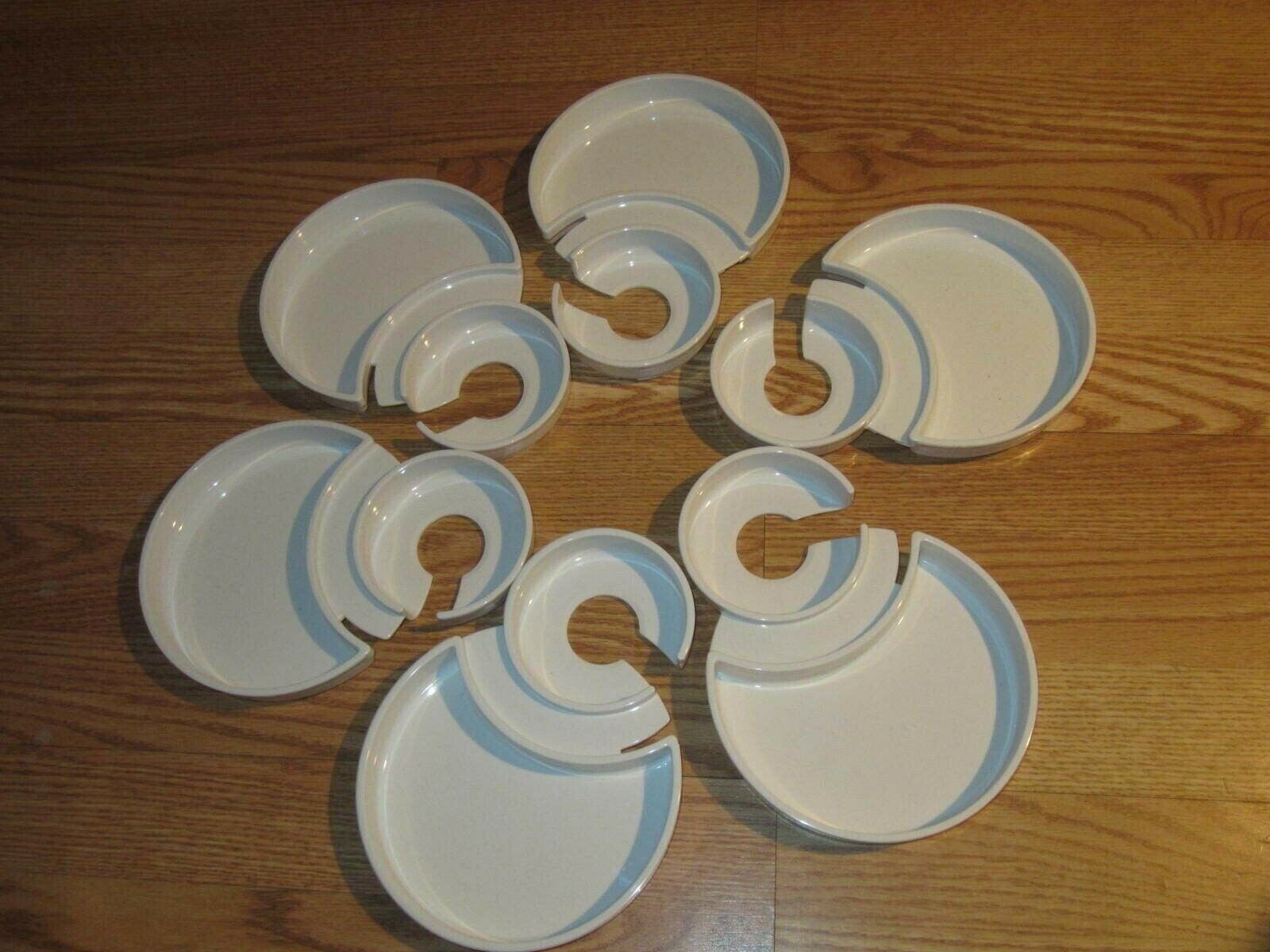 Picnic party server plate drink wine & food tray combo (6) Fun grainware 1985