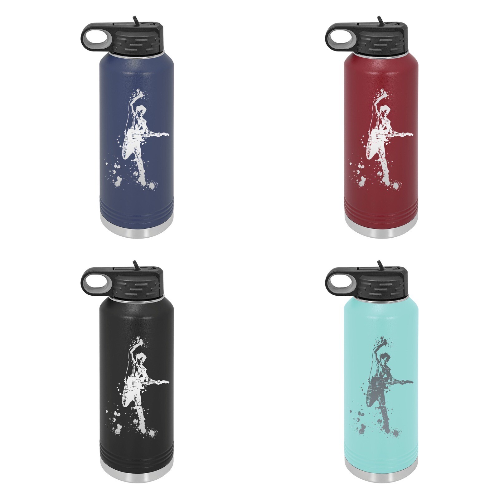 Bruce springsteen 40 oz stainless insulated with straw laser engraved bottle