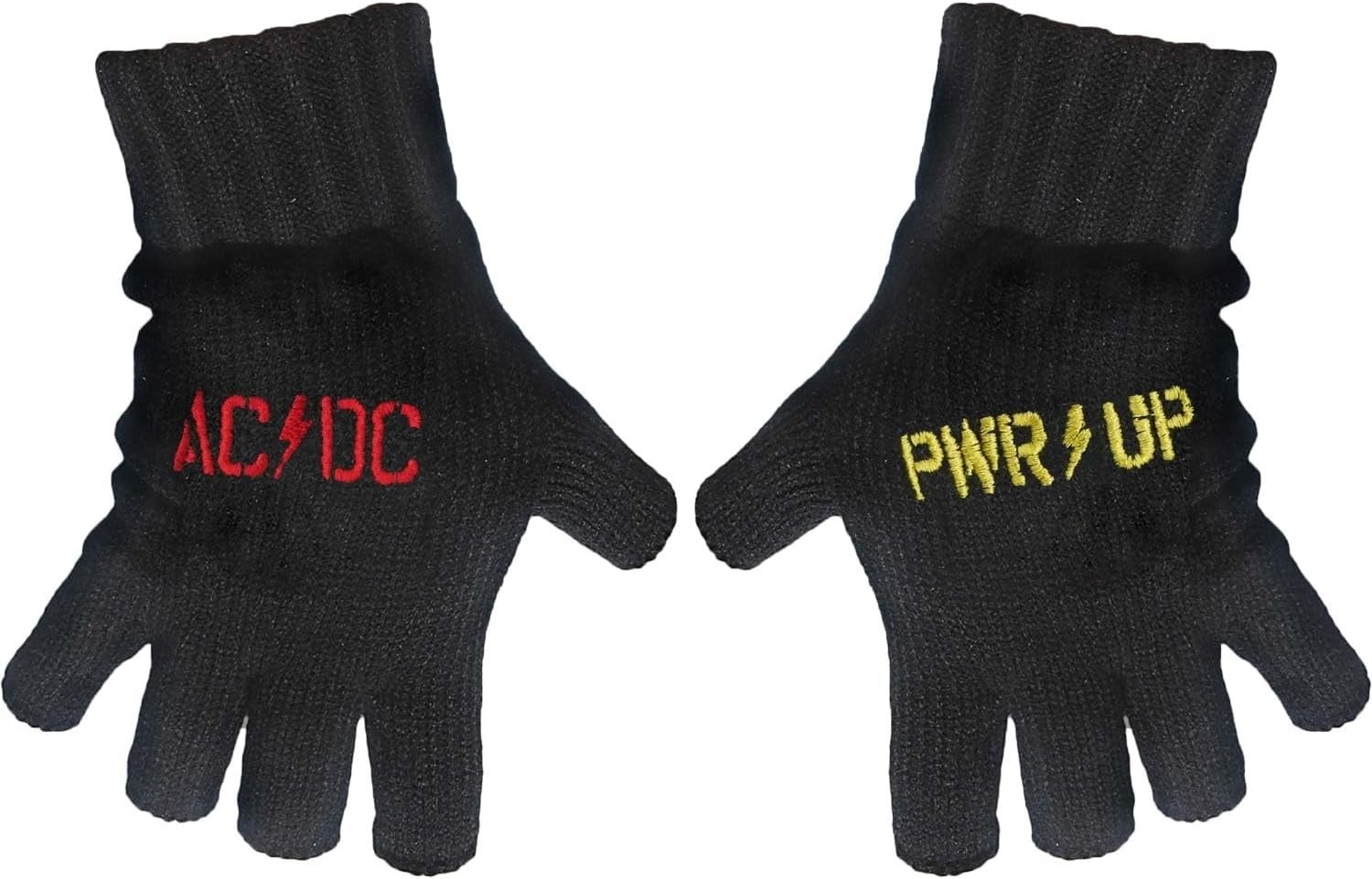 Authentic AC/DC PWR Up Logo Fingerless Gloves  NEW