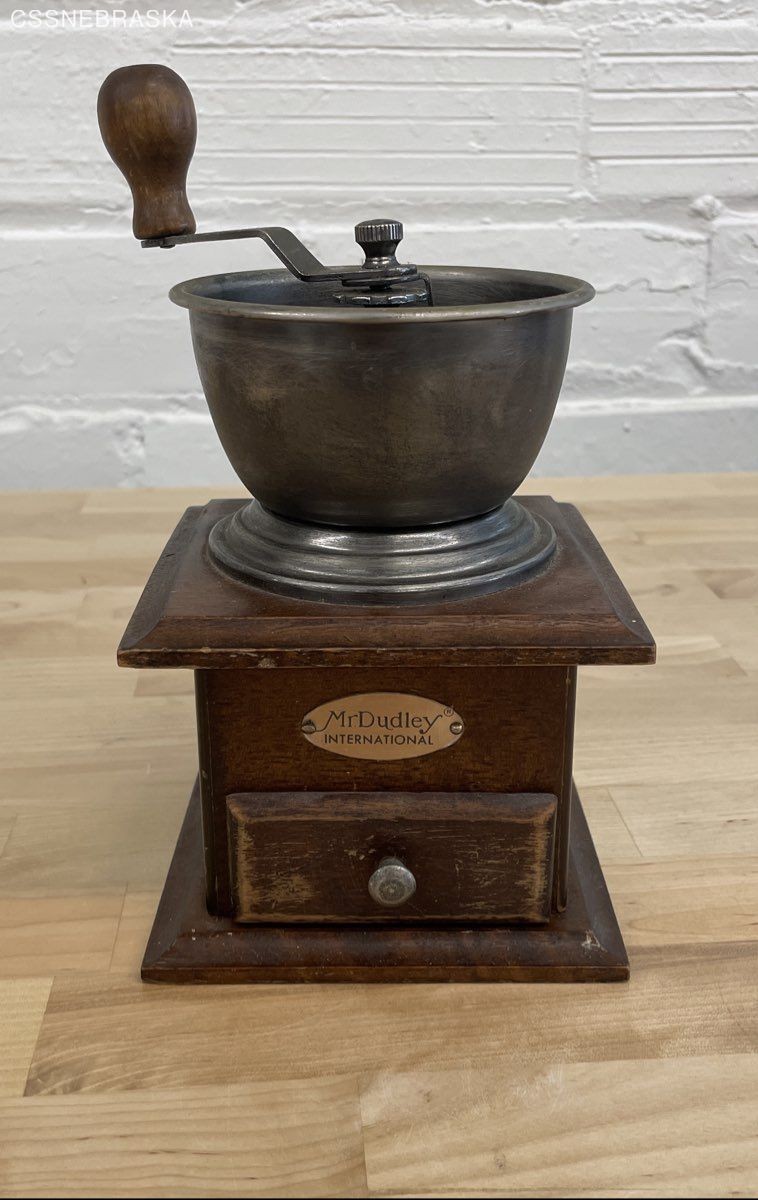 Mr. Dudley Brown International vintage manual coffee grinde
