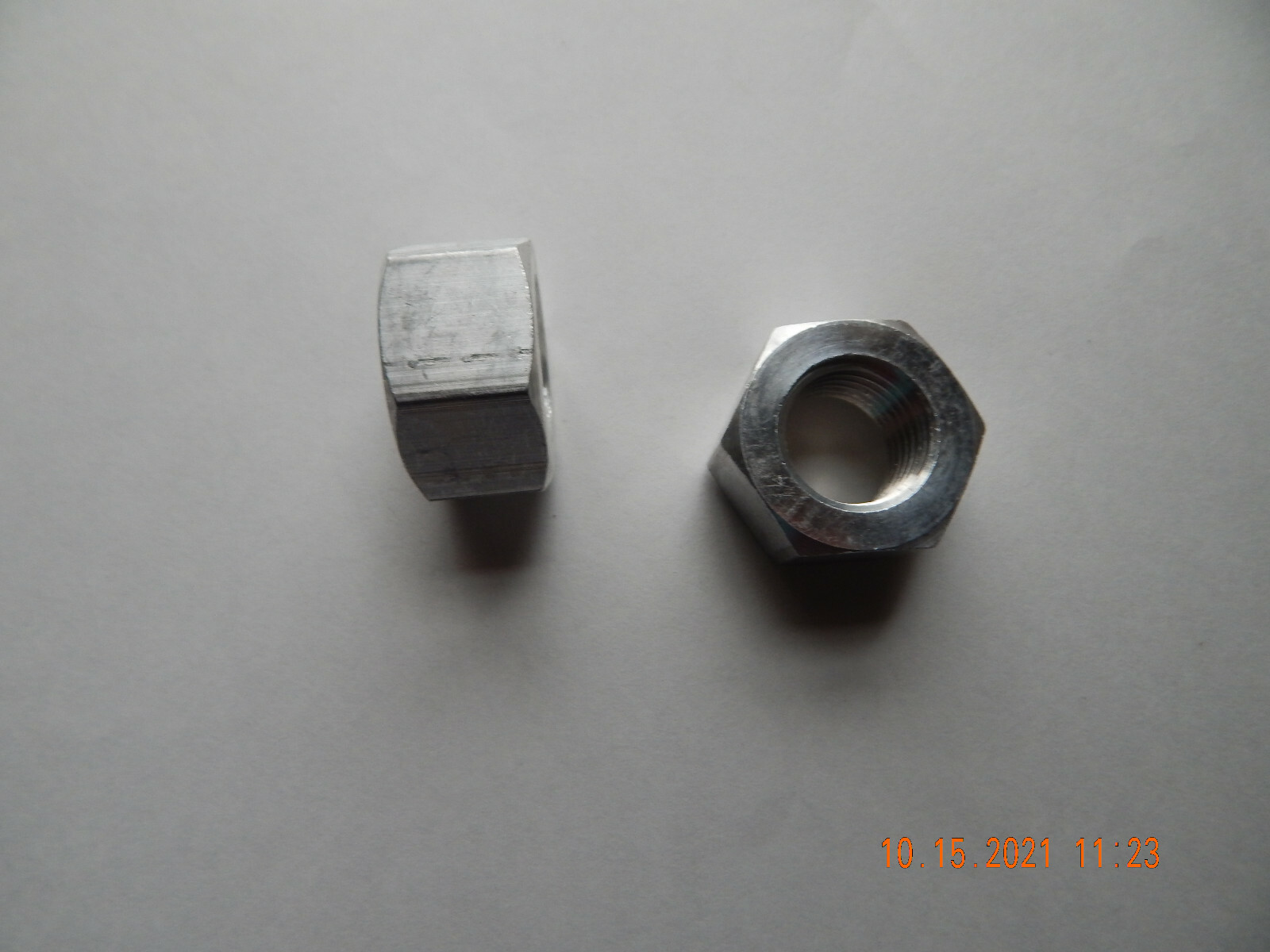 ALUMINUM FINISHED HEX NUTS. 1"-8  2 PCS. NEW