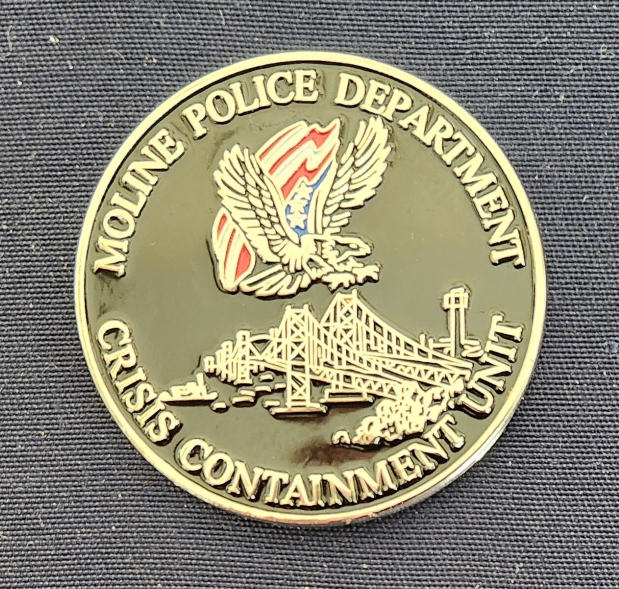 Illinois State Moline Police Crisis Containment Unit SWAT Challenge Coin OLD