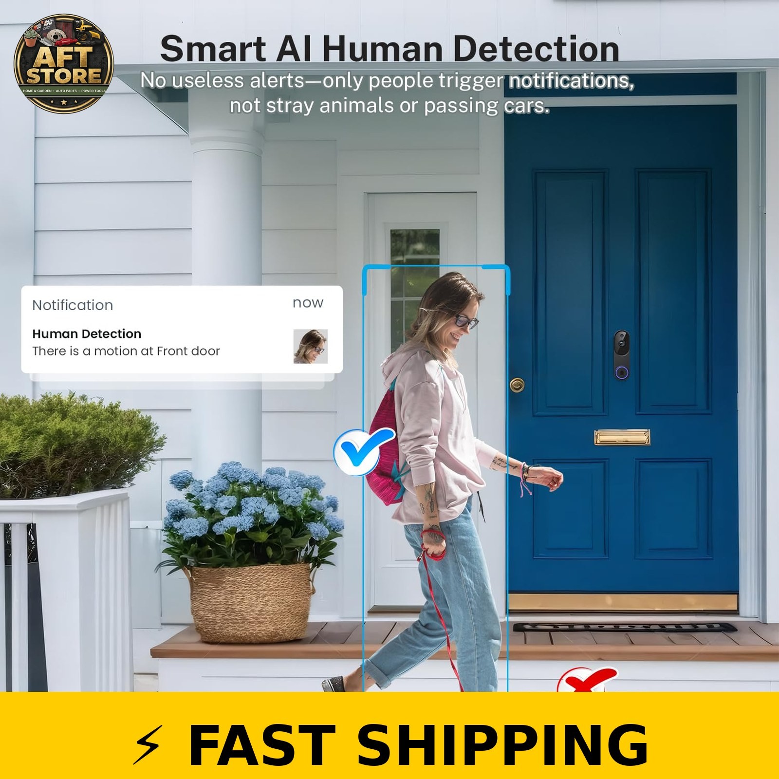 Orbitell 1080p Wi-Fi Video Doorbell Camera - Night Vision, Two Way Audio