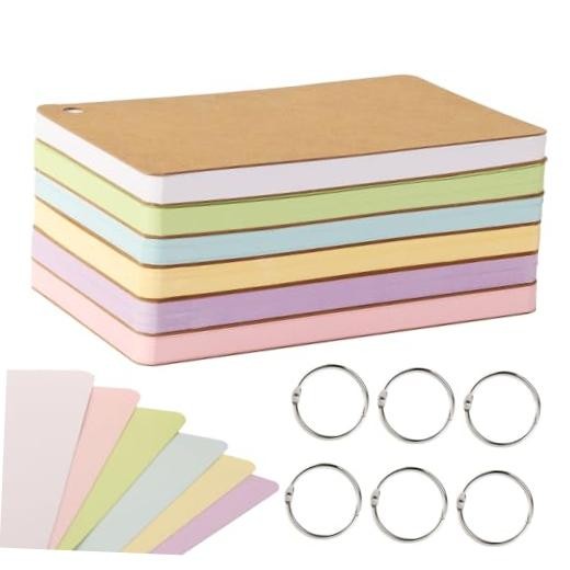 6 Pack 4x6 Inches Blank Index Cards, Blank Flash 4"x6"(6pack Blank,Colored)