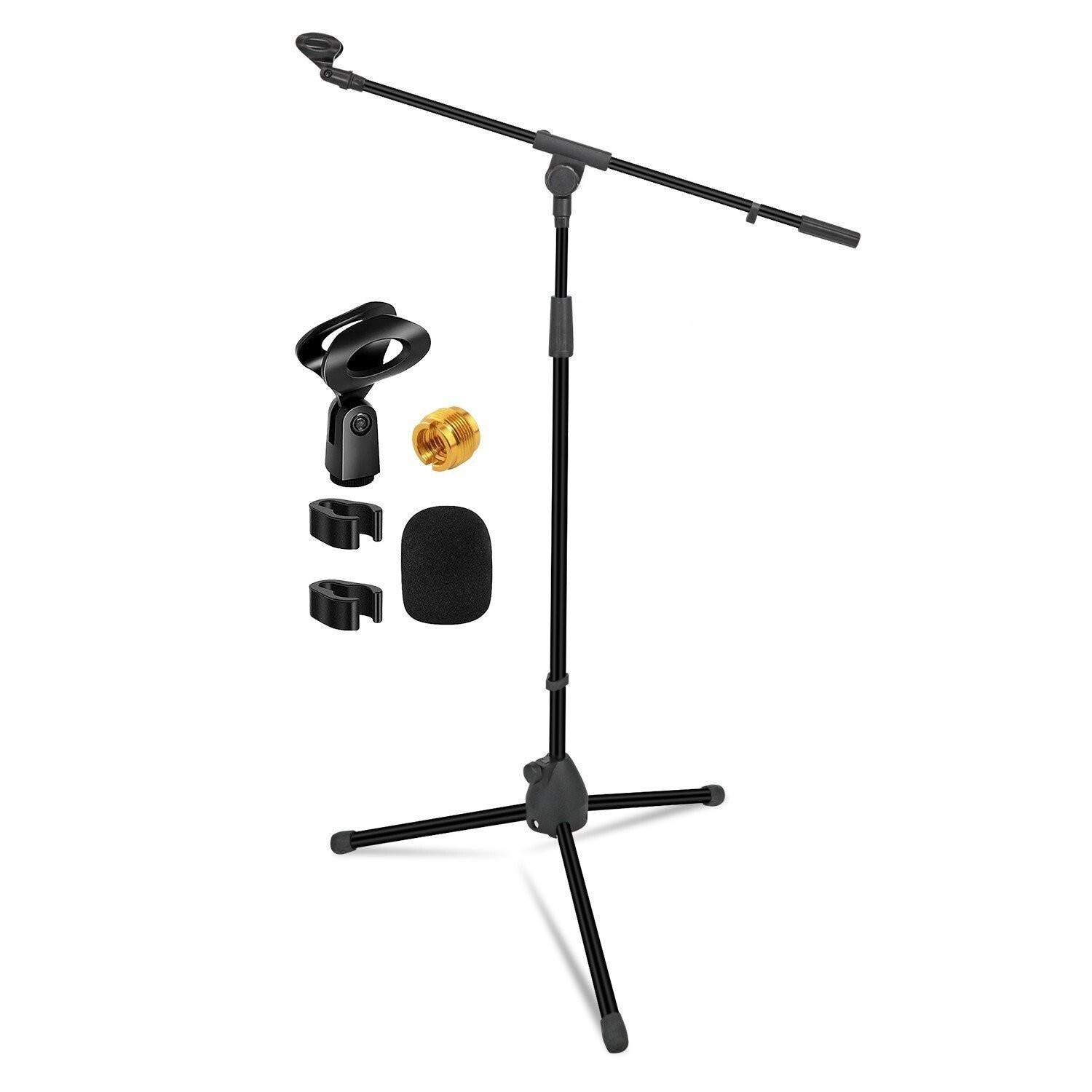 5 Core Microphone Stand Floor Adjustable 72" w Extending Telescoping Boom Arm