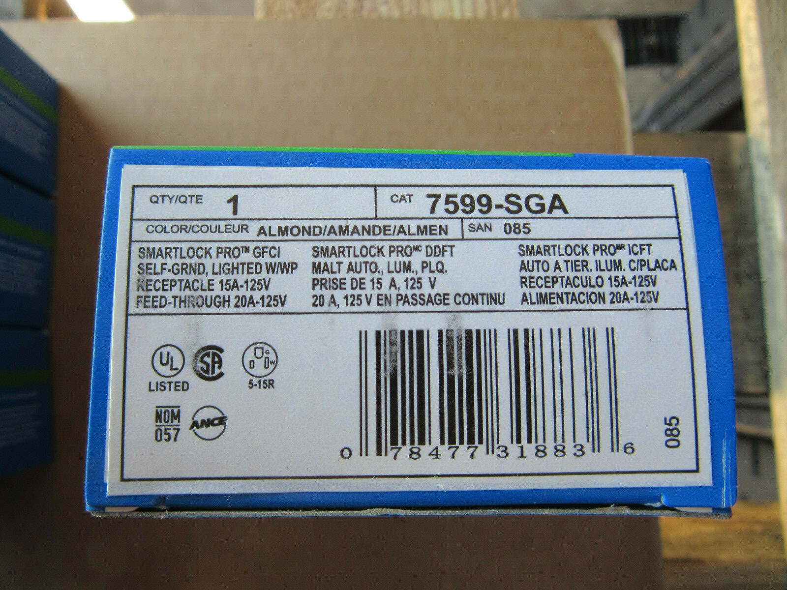 Leviton 7599-SGA Smartlock Pro GFCI Receptacle Almond NEW!!! in Factory Box