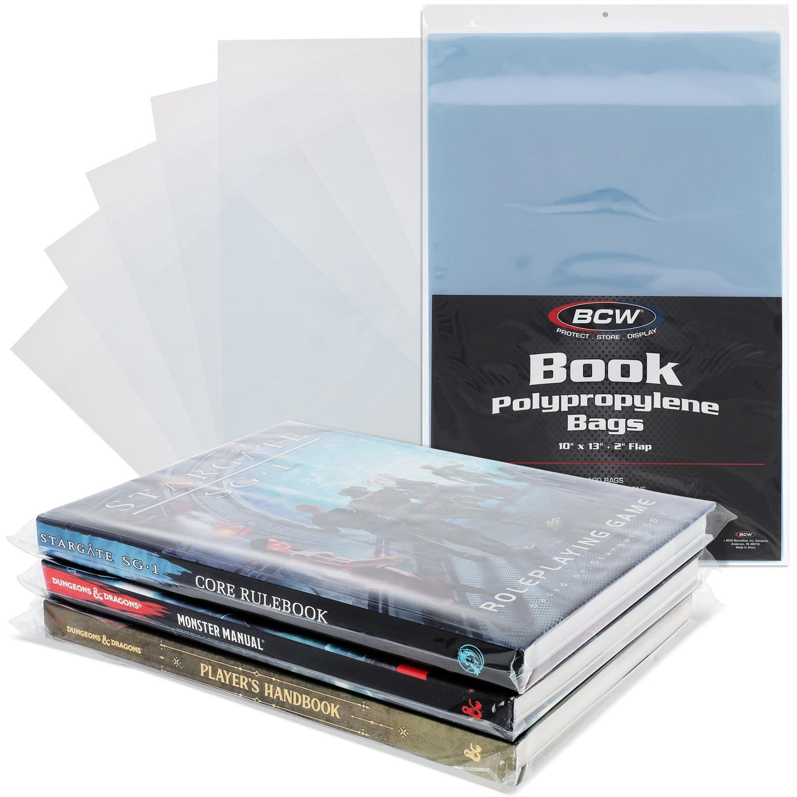 Book Storage Bags – 100 Pack | 10" X 13" + 2" Fold-Over Flap | Archival-Safe ...