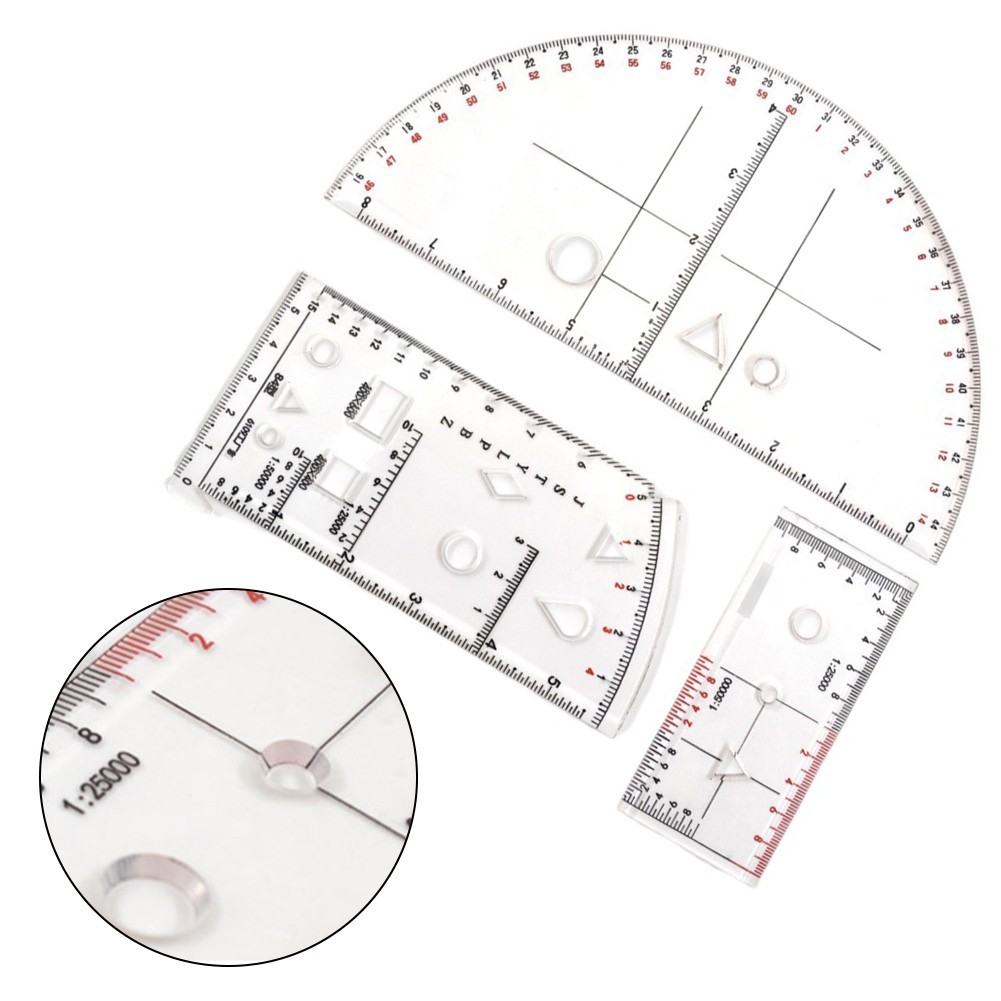 Geometry Drawing Template Ruler for Accurate Measurements and Calculations
