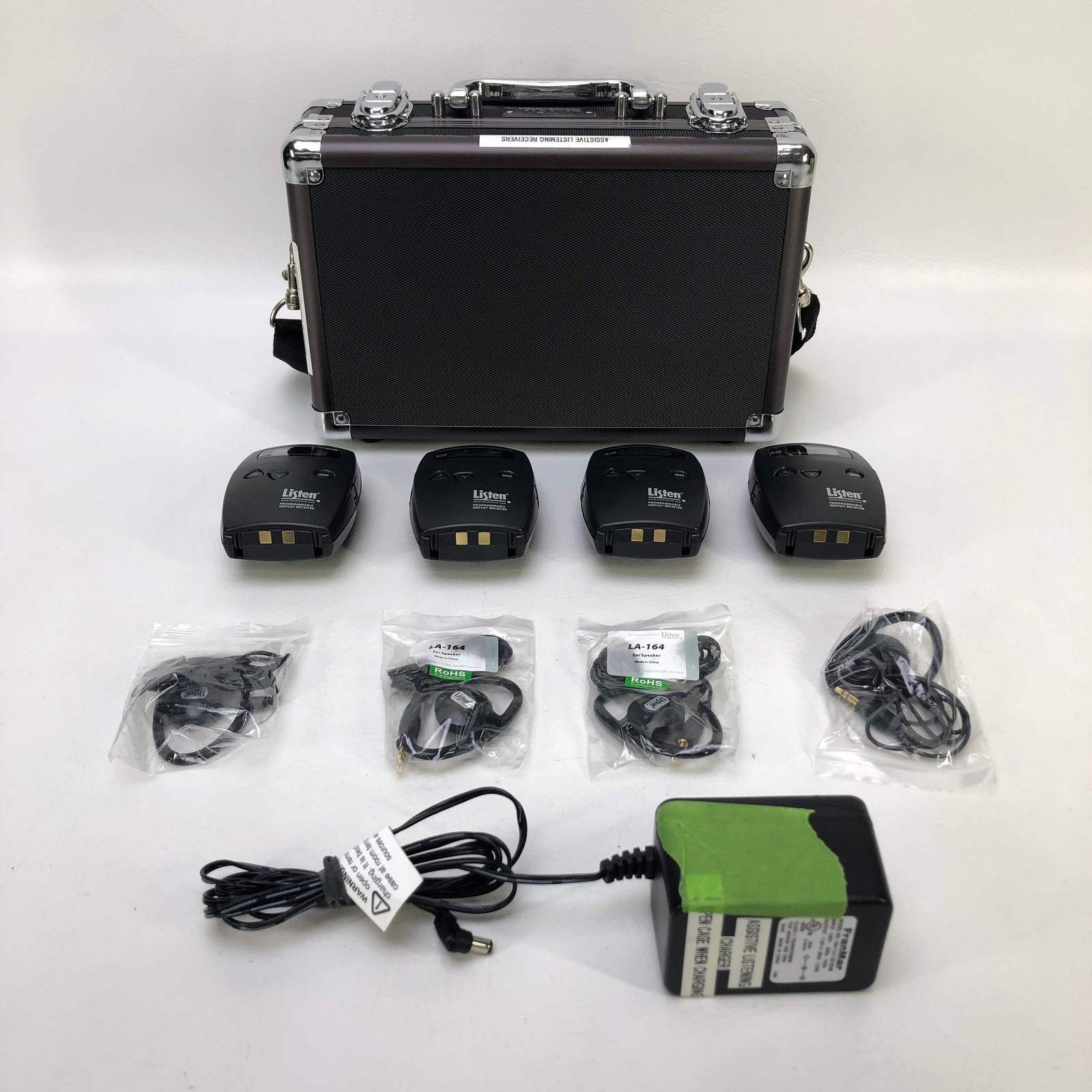Listen Technologies LR-500-216 Assistive Listening System Kit 4 Receivers Case