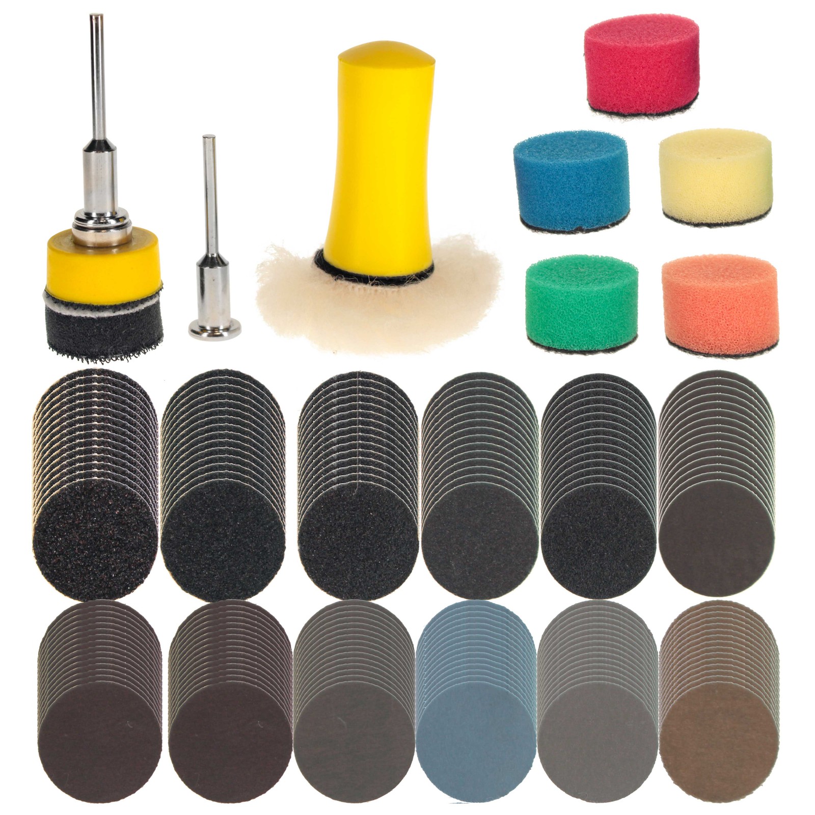 Dura-Gold 191 pc 1" Micro Sanding & Polishing Set, 180 Sanding Discs Polish Pads
