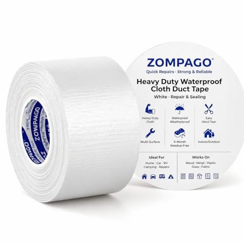 Strong Adhesive Cloth Weather Stripping Tape for 1.8 x 33 FT White Tape