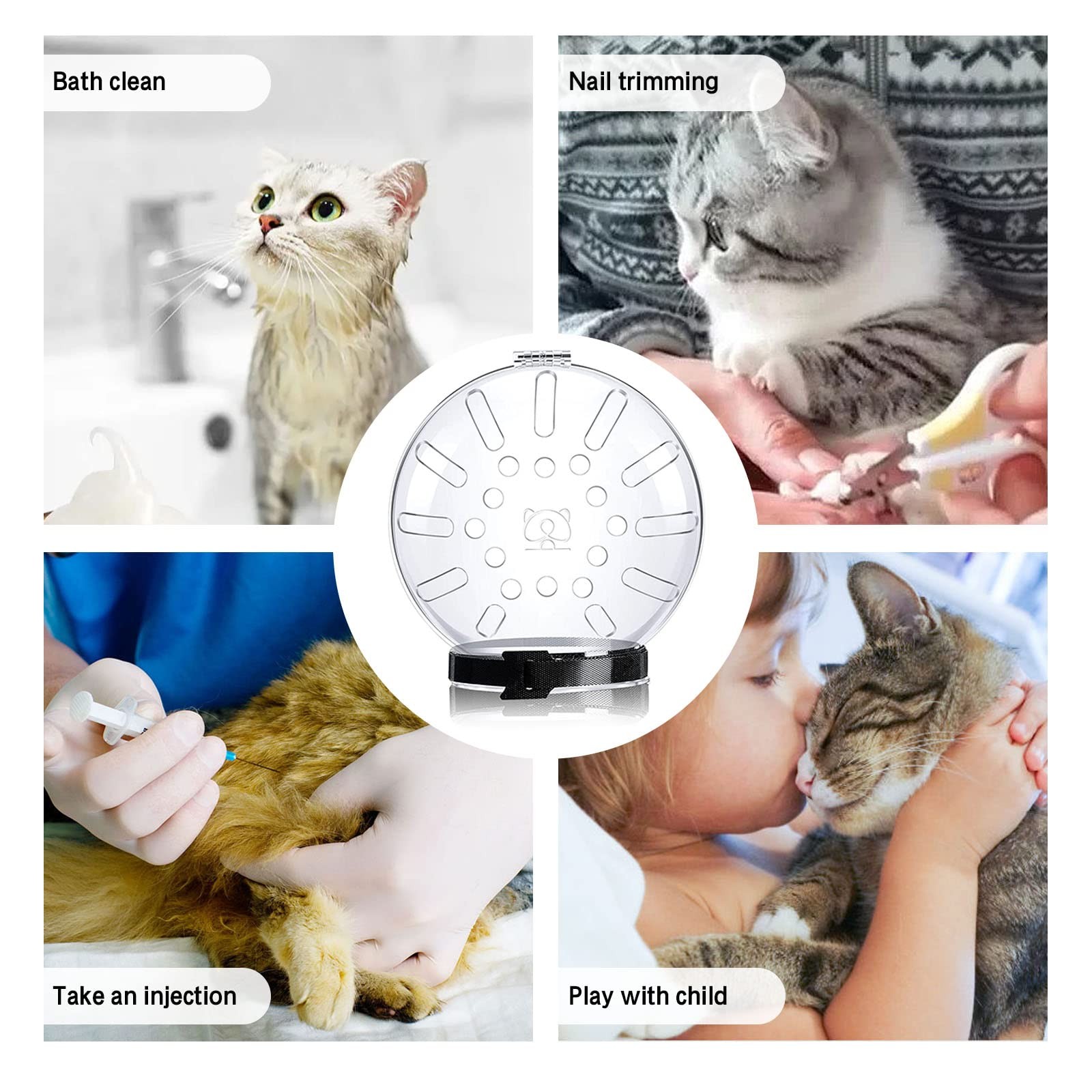 Upgraded Cat Muzzle Grooming Adjustable Anti-Bite Helmet Hood