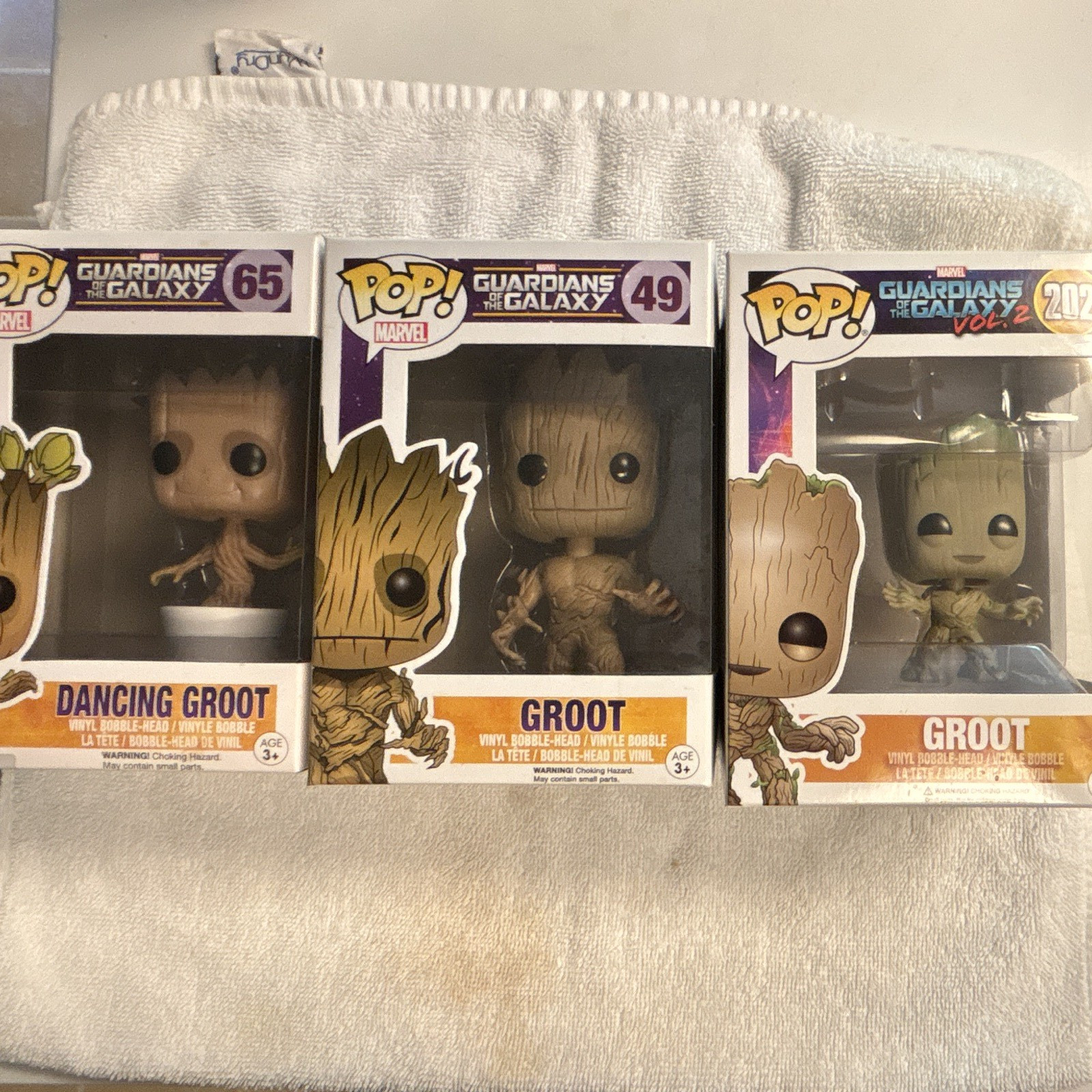 Funko POP! Marvel Guardians of the Galaxy Groot Boxed Lot of 3 #49 #65 #202