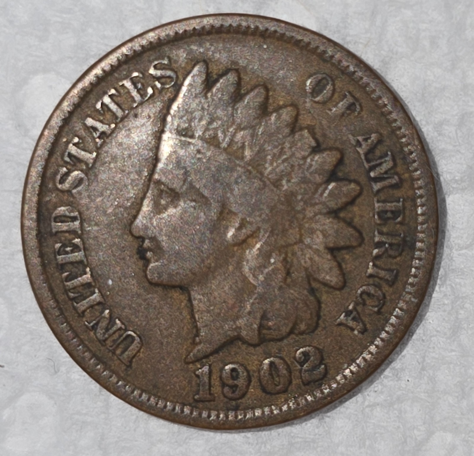 1902 P - 124 Year Old - Indian Head Penny Cent Philadelphia Mint - Ungraded