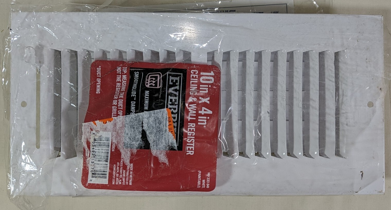 Everbilt - 10" x 4" Celling and Wall Register (white)