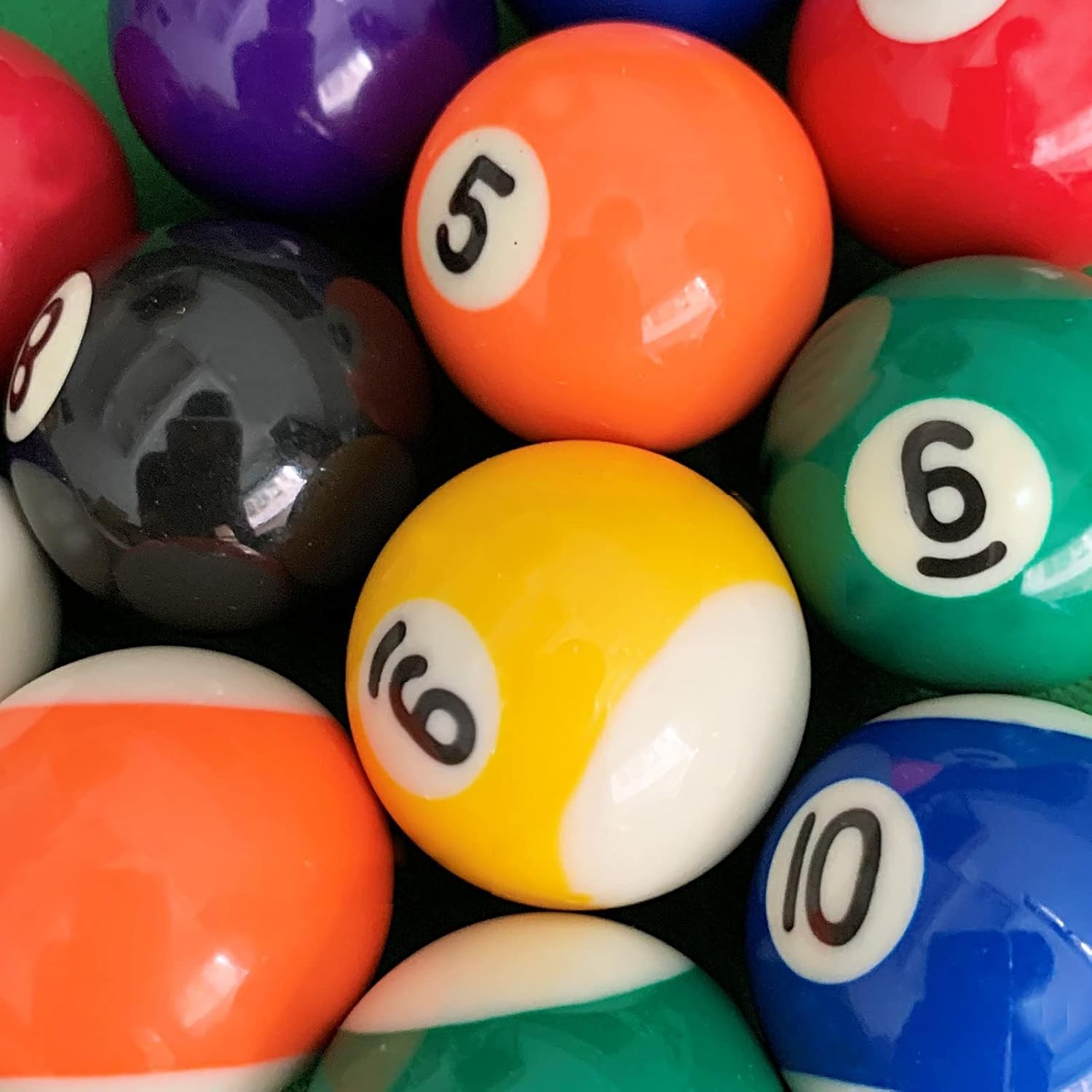 16-Count Pool Balls Set - Durable 2-1/4” Resin for Maximum Play Consistency