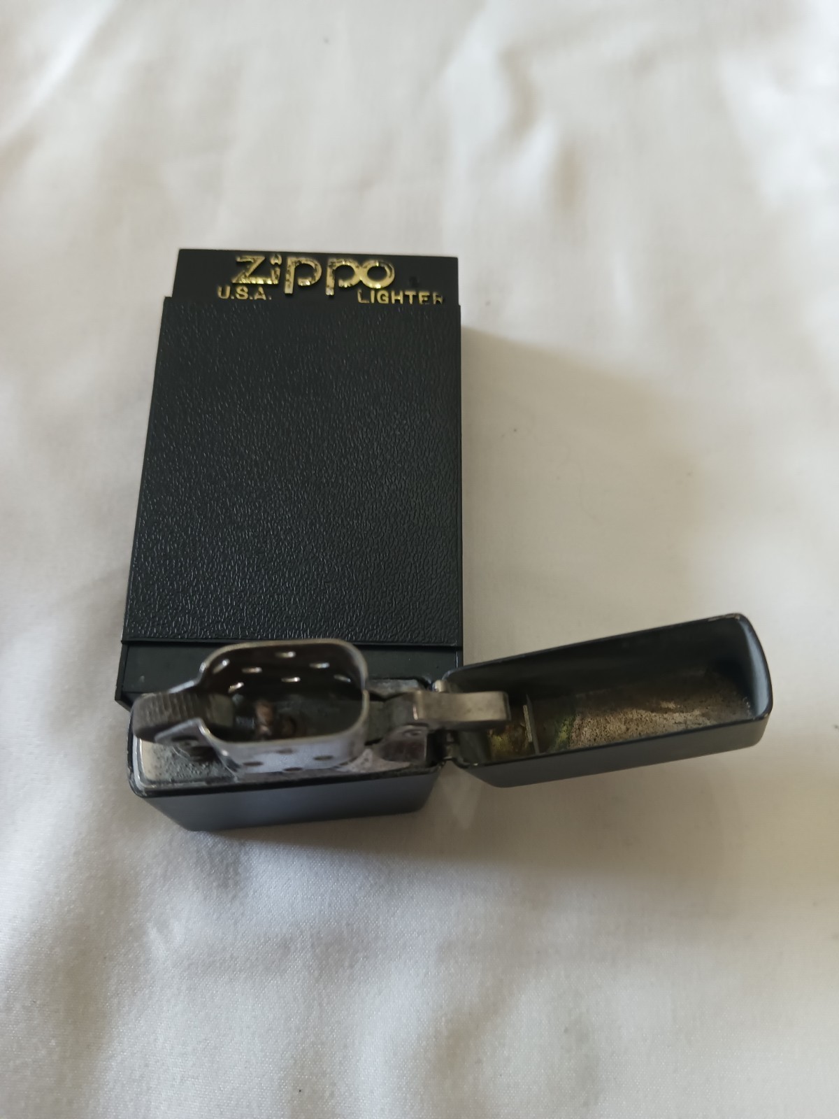 Zippo Marlboro Compass Lighter. Has Been Fired. Not Original Box.
