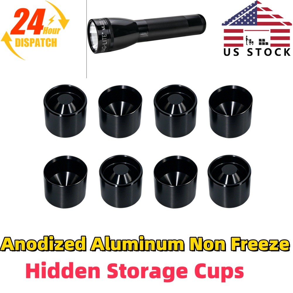 Non Freeze Anodized Aluminum Plugs For Maglite C Cell Dry Storage Hidden Cups