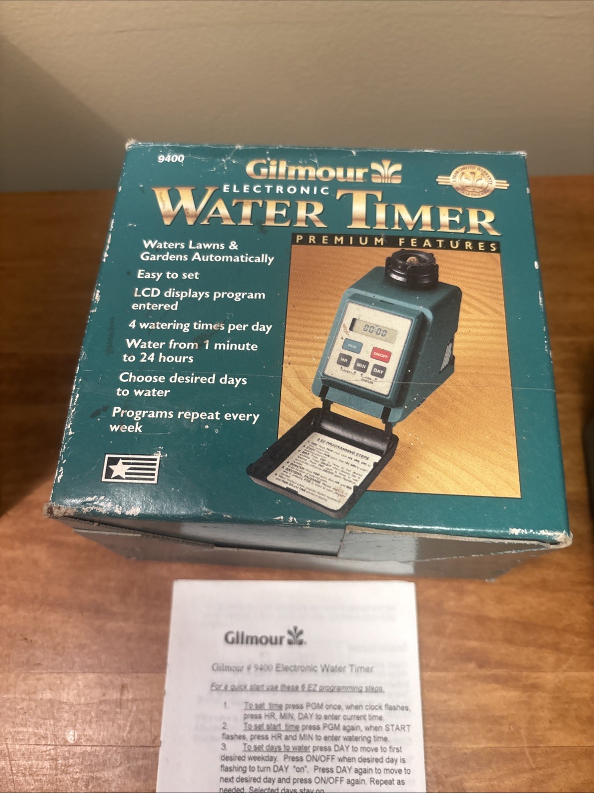 Gilmour Electronic Water Timer Model 9400 Original Box