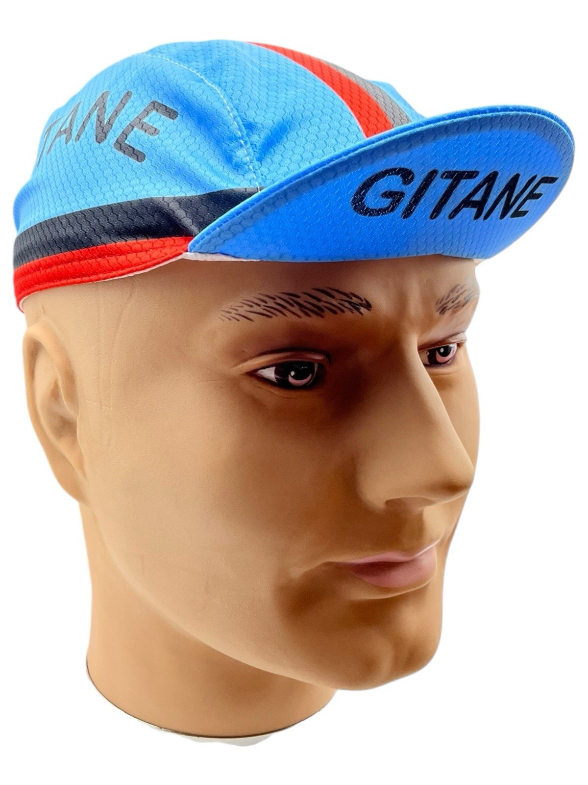 Vintage Gitane Cycling Hat Cap Flip Up Leroux Blue