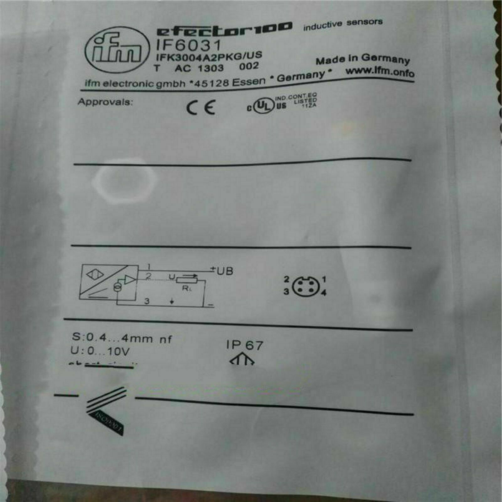 IFM IF6031 IFK3004A2PKG/US Proximity Switch New