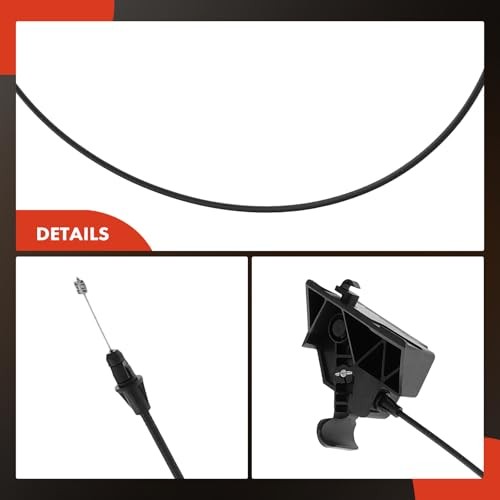 Front Hood Latch Release Cable with Handle Compatible with Ford F 50.9 inch