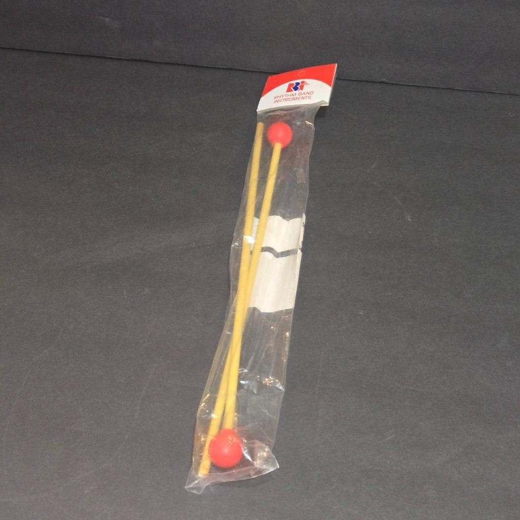 NOS RHYTHM BAND INSTRUMENTS #RB-2314 RUBBER TIP DRUM MELLETS STICKS SEALED