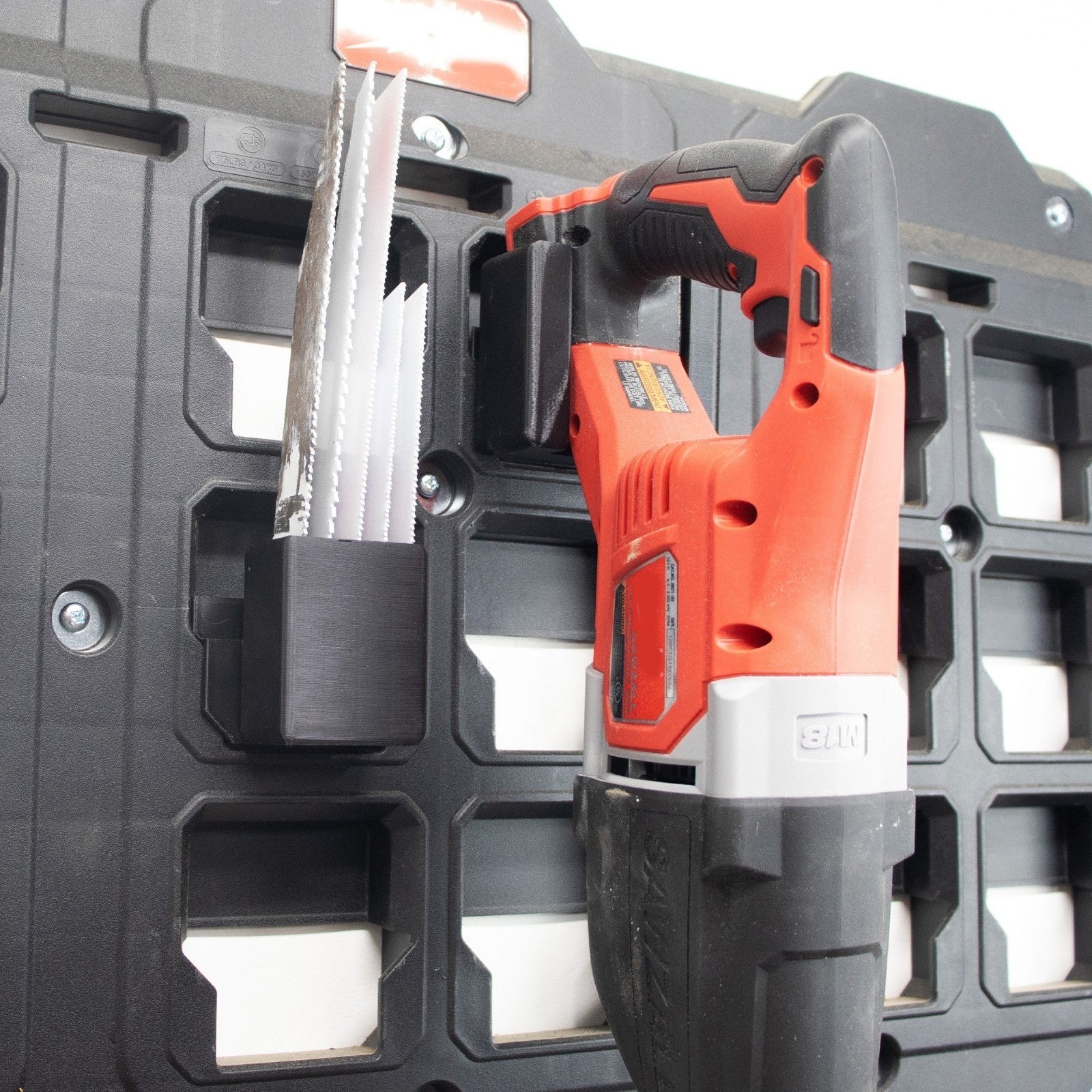 Packout Wall M18 Reciprocating Saw Mount with Blade Holder