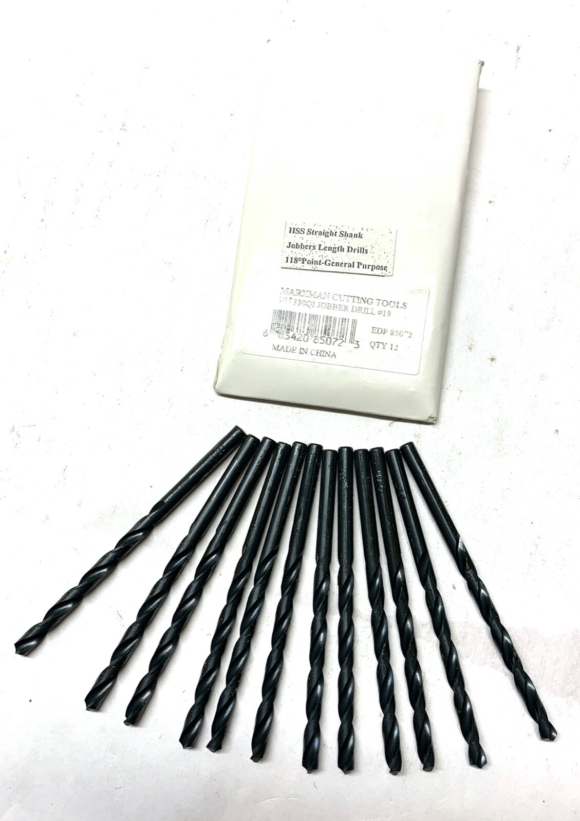 MARXMAN - 330QI HSS Jobber Length Drills - #18 - 118° Point - Qty. 12 - NEW