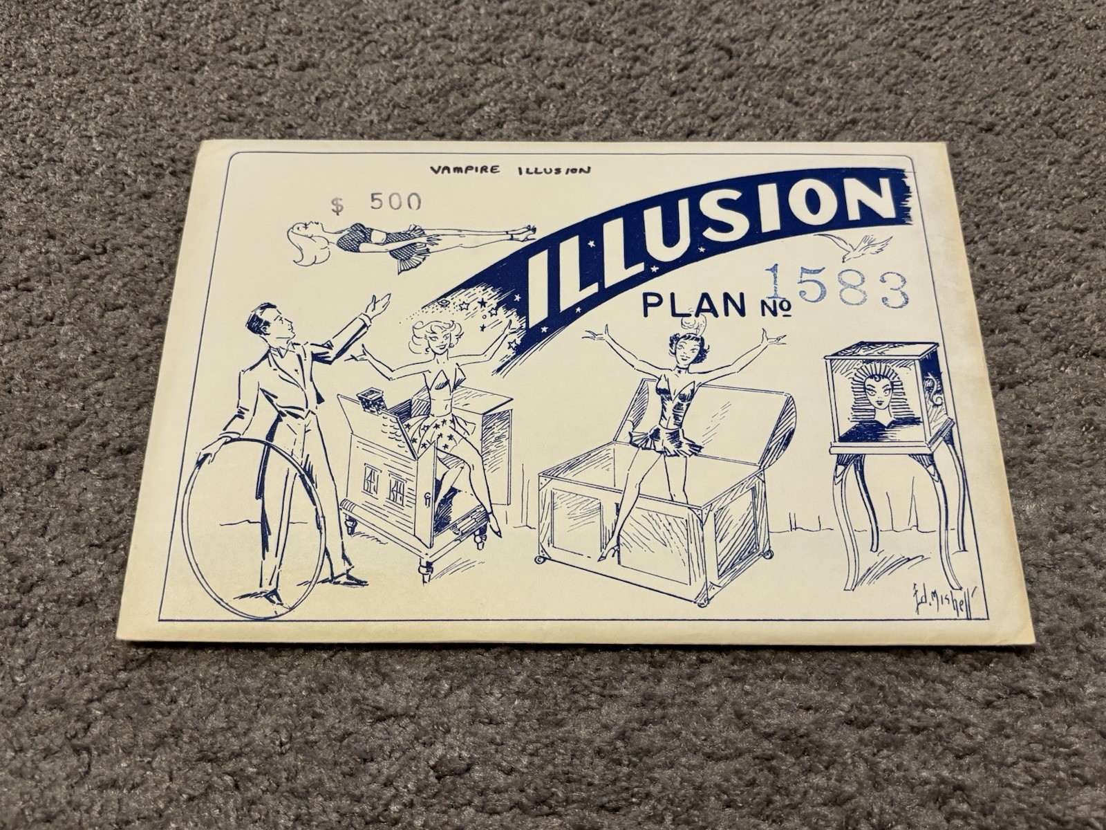 Vintage 1950's Louis Tannen's Vampire Illusion Magic Trick Illusion Plan No 1583