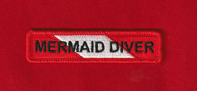 MERMAID DIVER Chevron Rocker SCUBA Dive Flag Patch Fully Embroidered NEW USA