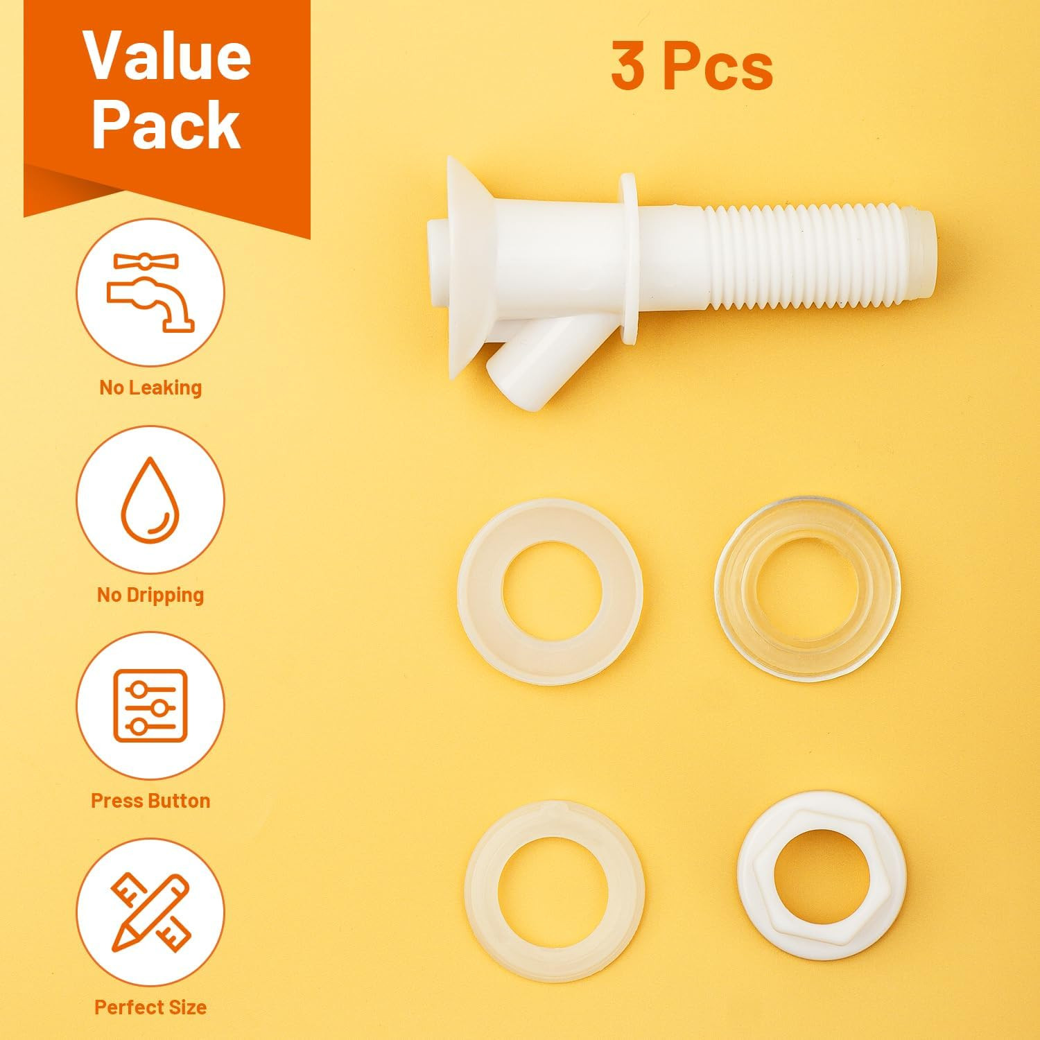 3 Pcs Push-Button Cooler Spigot Replacement, Compatible with Rubbermaid Gott Coo